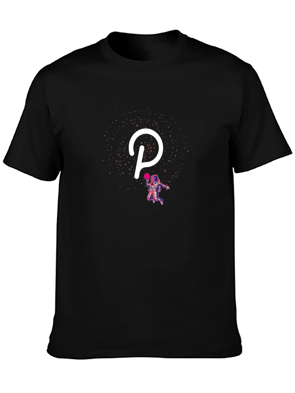 Polkadot Astronaut Black T-Shirt