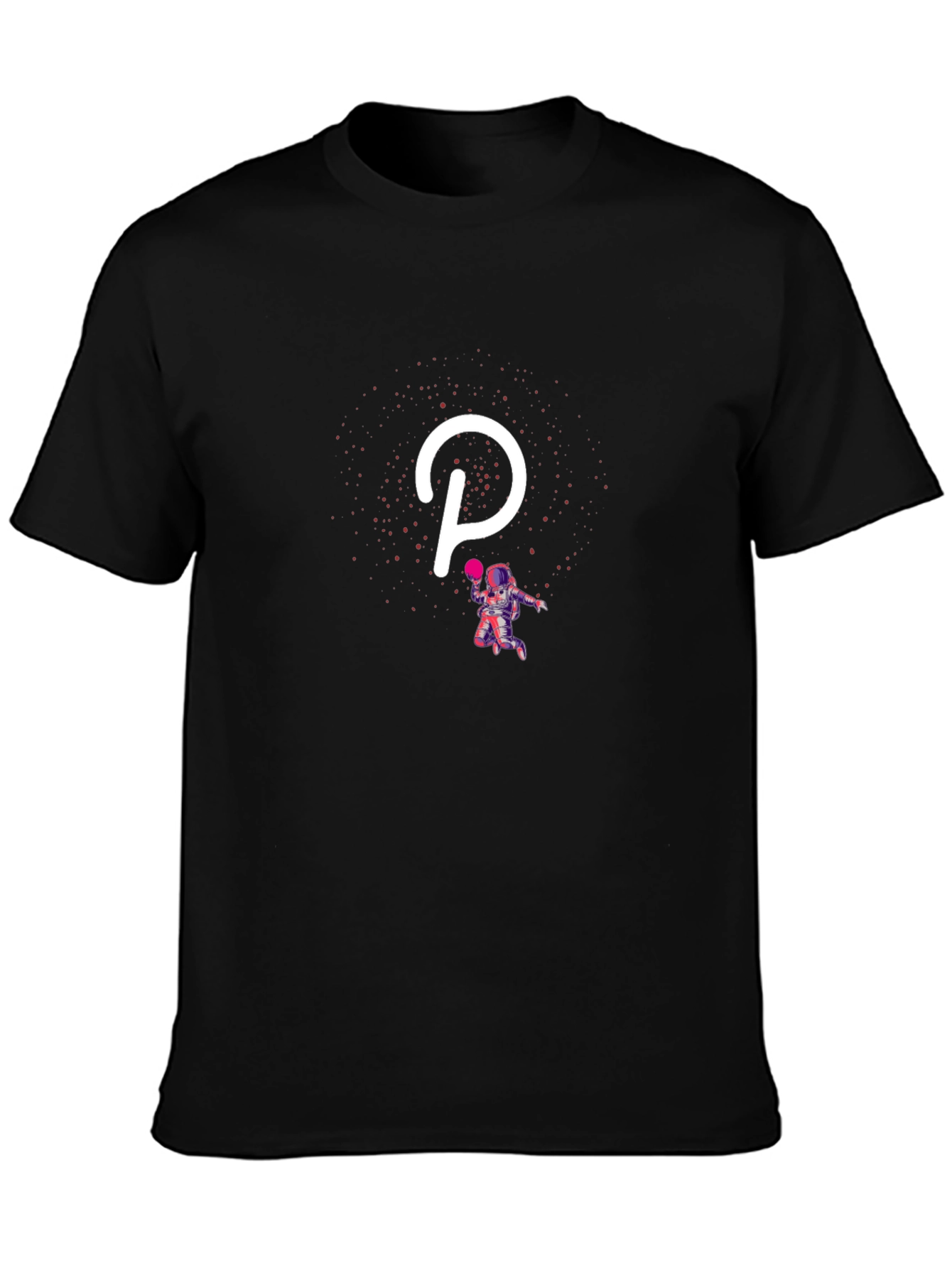Polkadot Astronaut Black T-Shirt