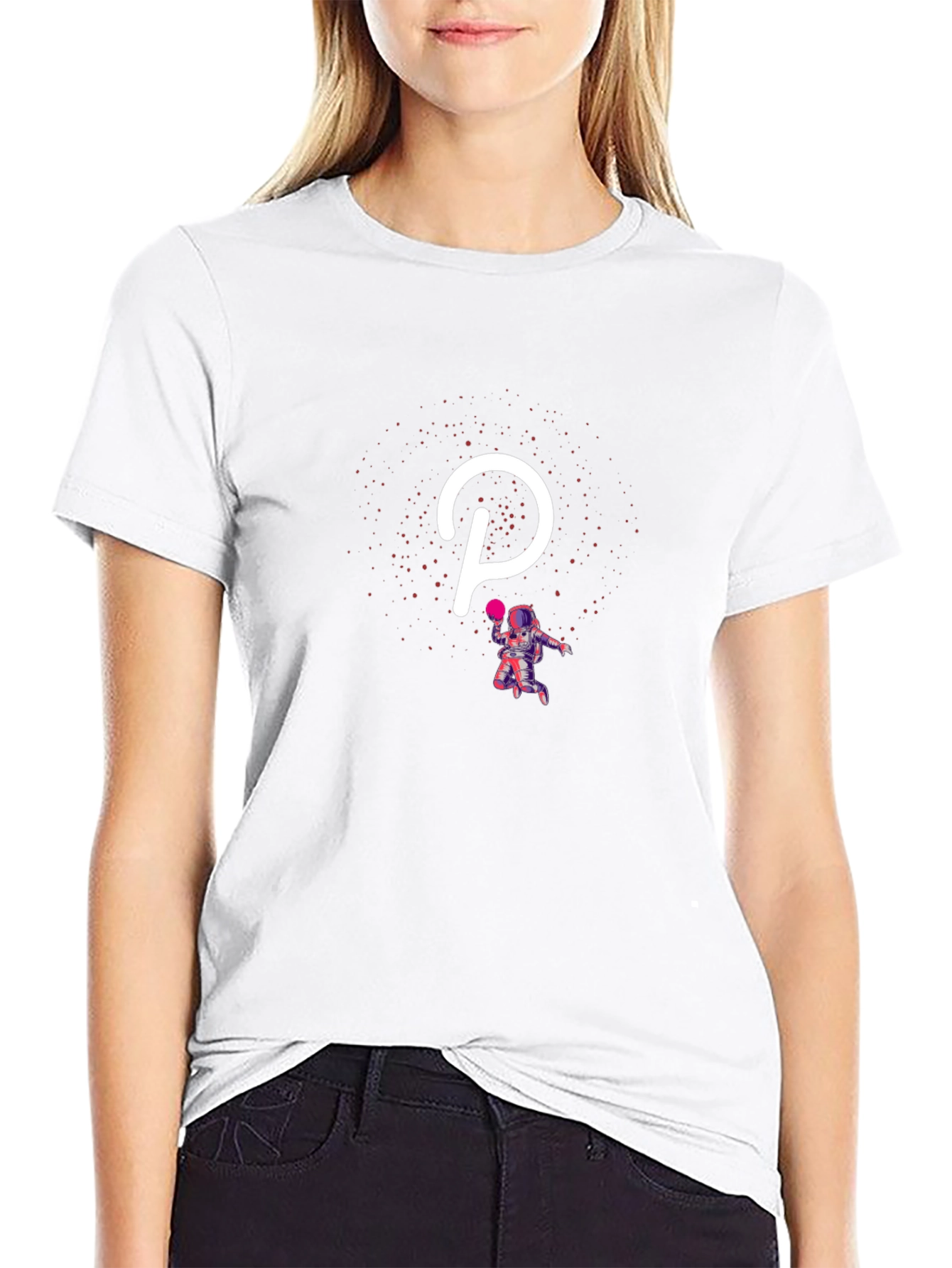 Polkadot Astronaut Black T-Shirt