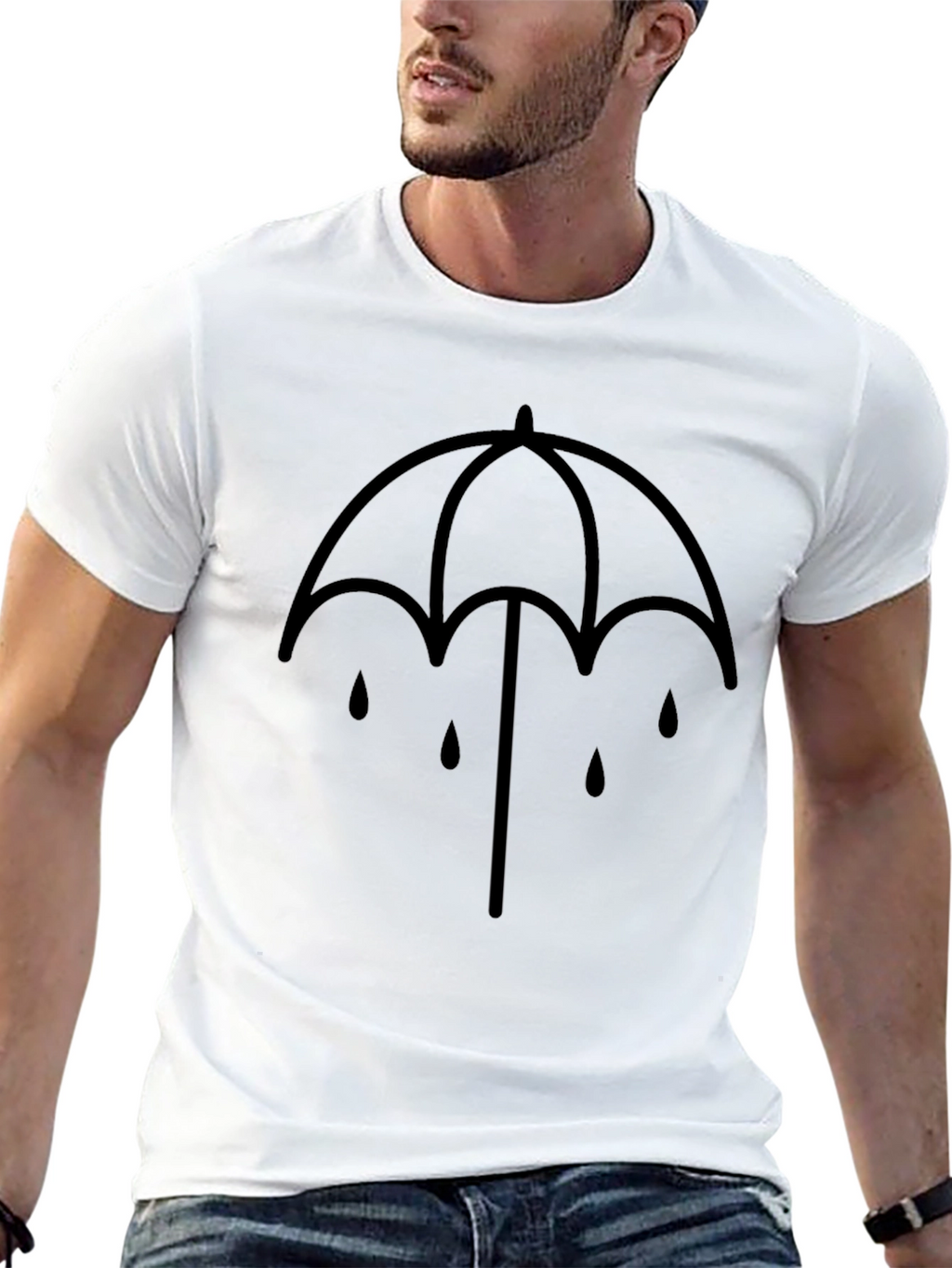 Umbrella Drip Graphic T-Shirt - Black