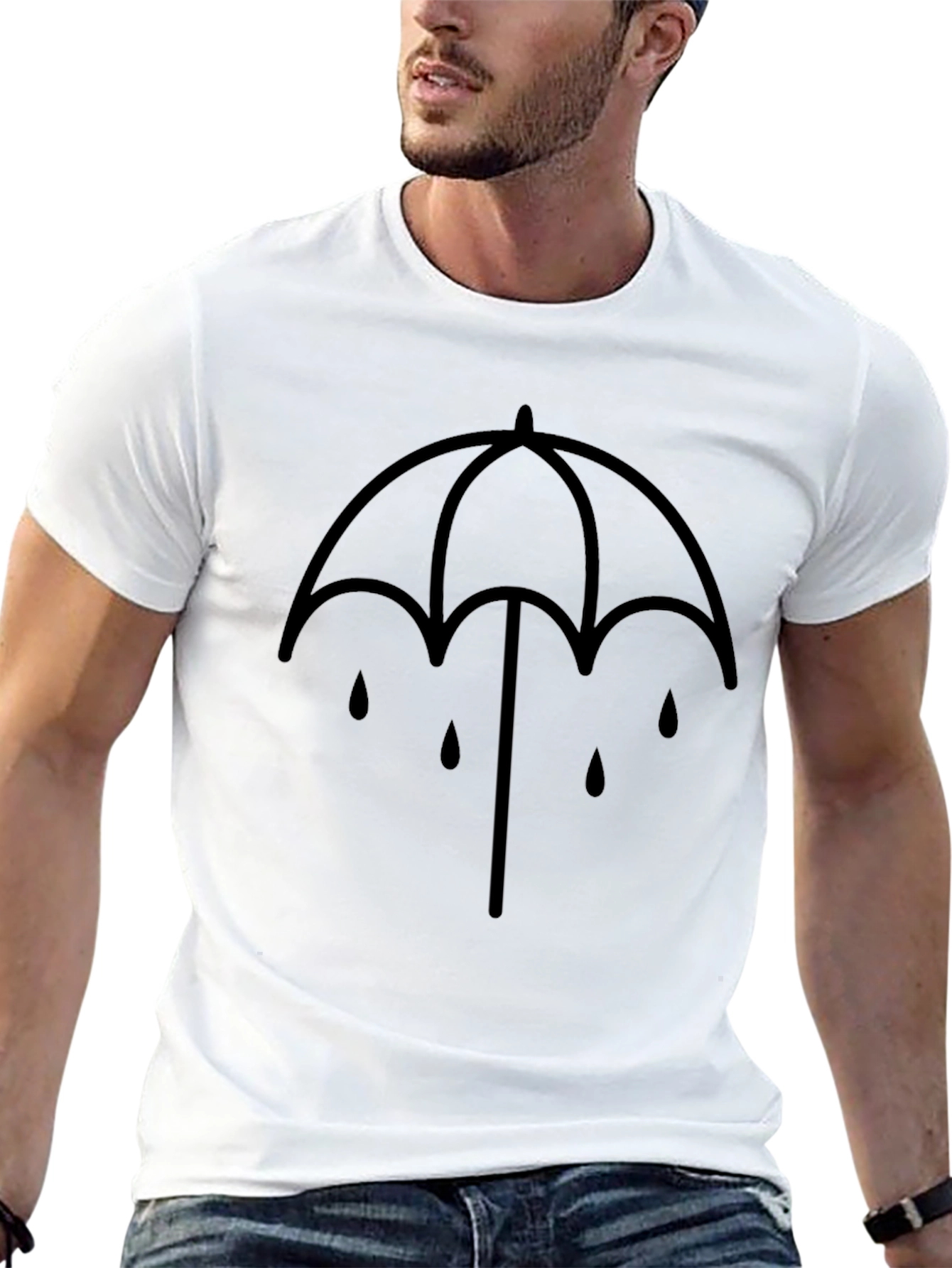 Umbrella Drip Graphic T-Shirt - Black