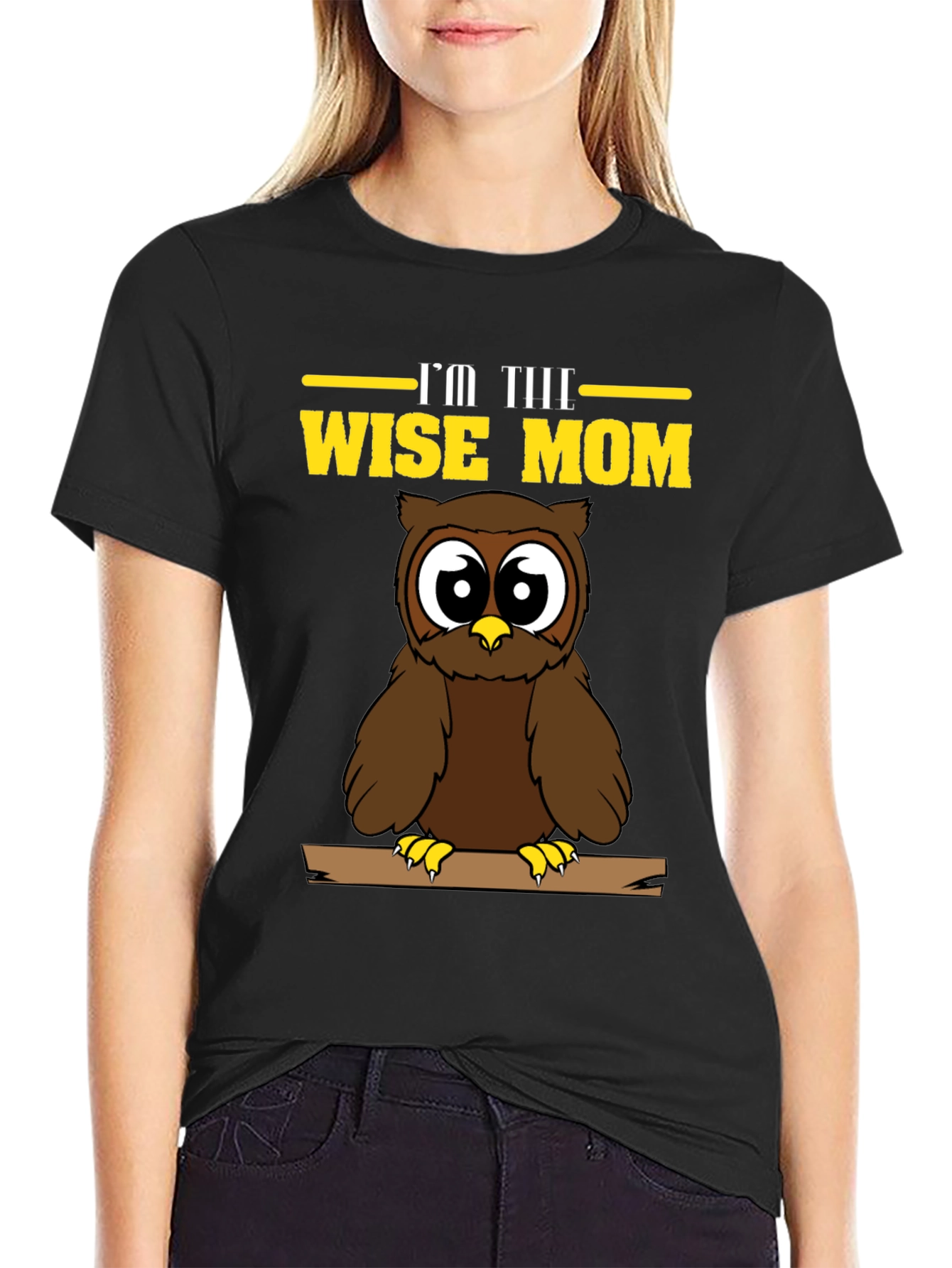 Wise Mom Owl Graphic T-Shirt