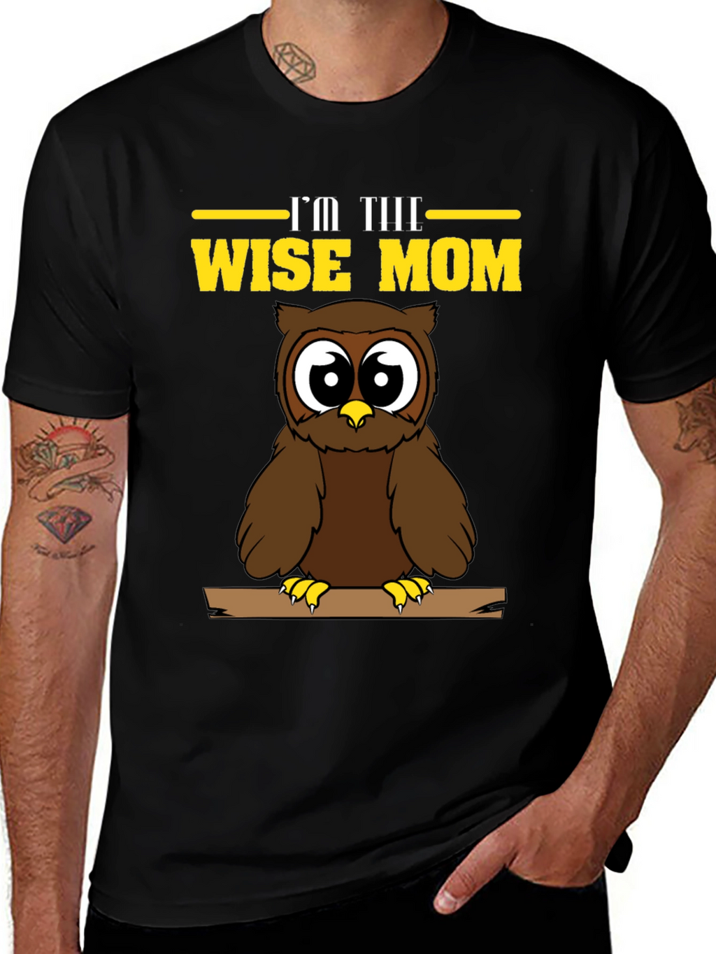Wise Mom Owl Graphic T-Shirt