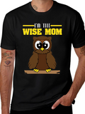 Wise Mom Owl Graphic T-Shirt