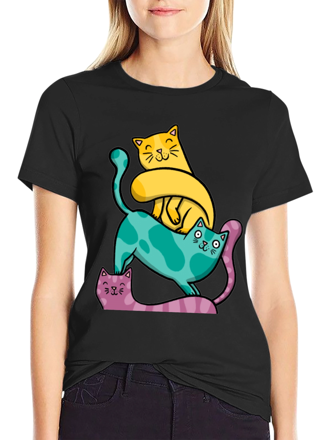 Cute Cats T-Shirt - Whimsical Design