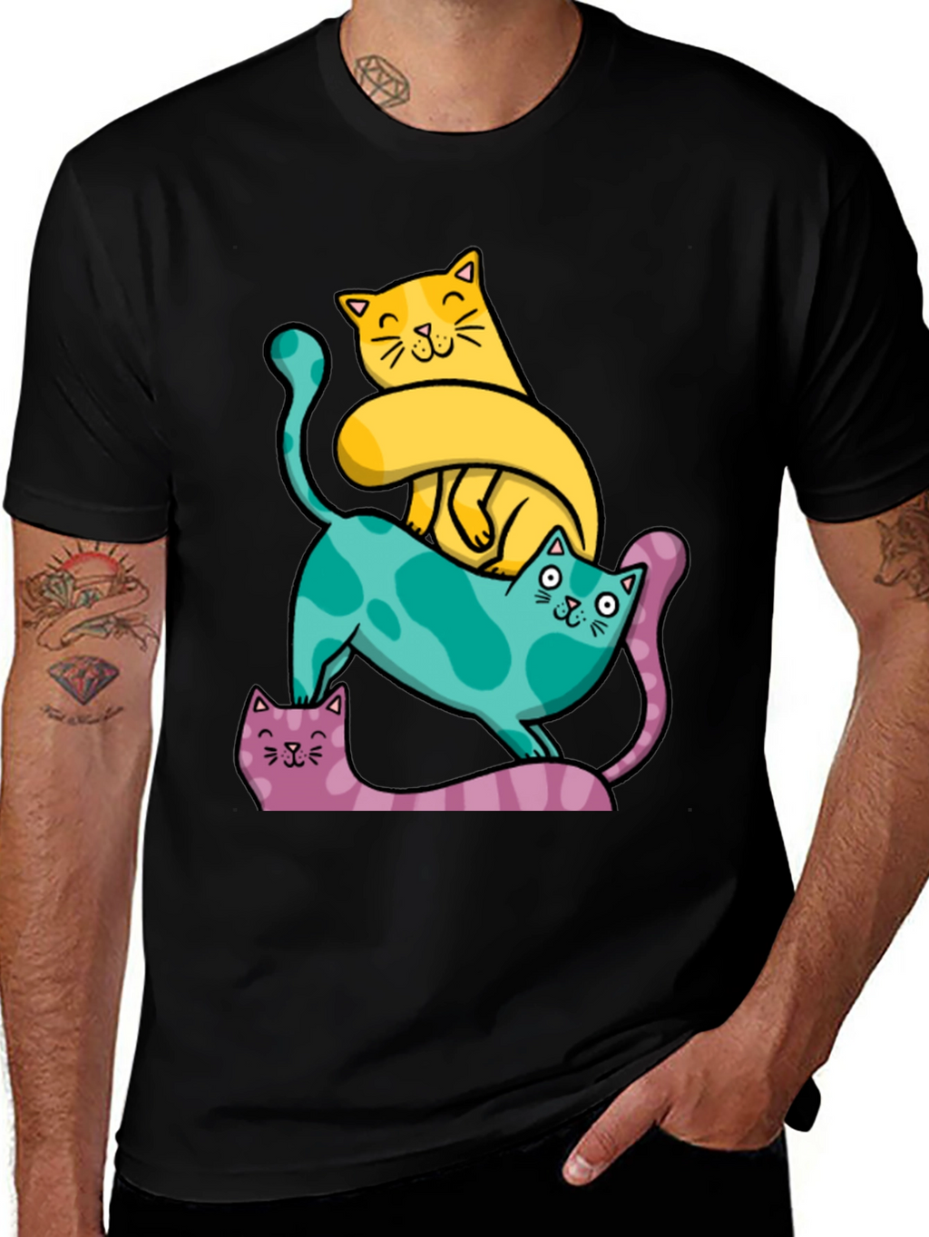 Cute Cats T-Shirt - Whimsical Design