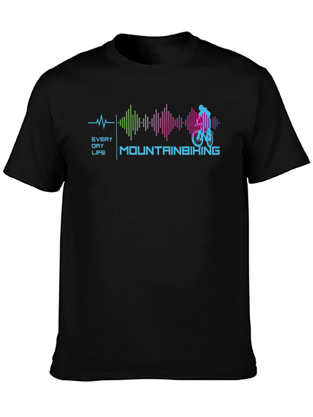 Mountain Biking Heartbeat Graphic T-Shirt