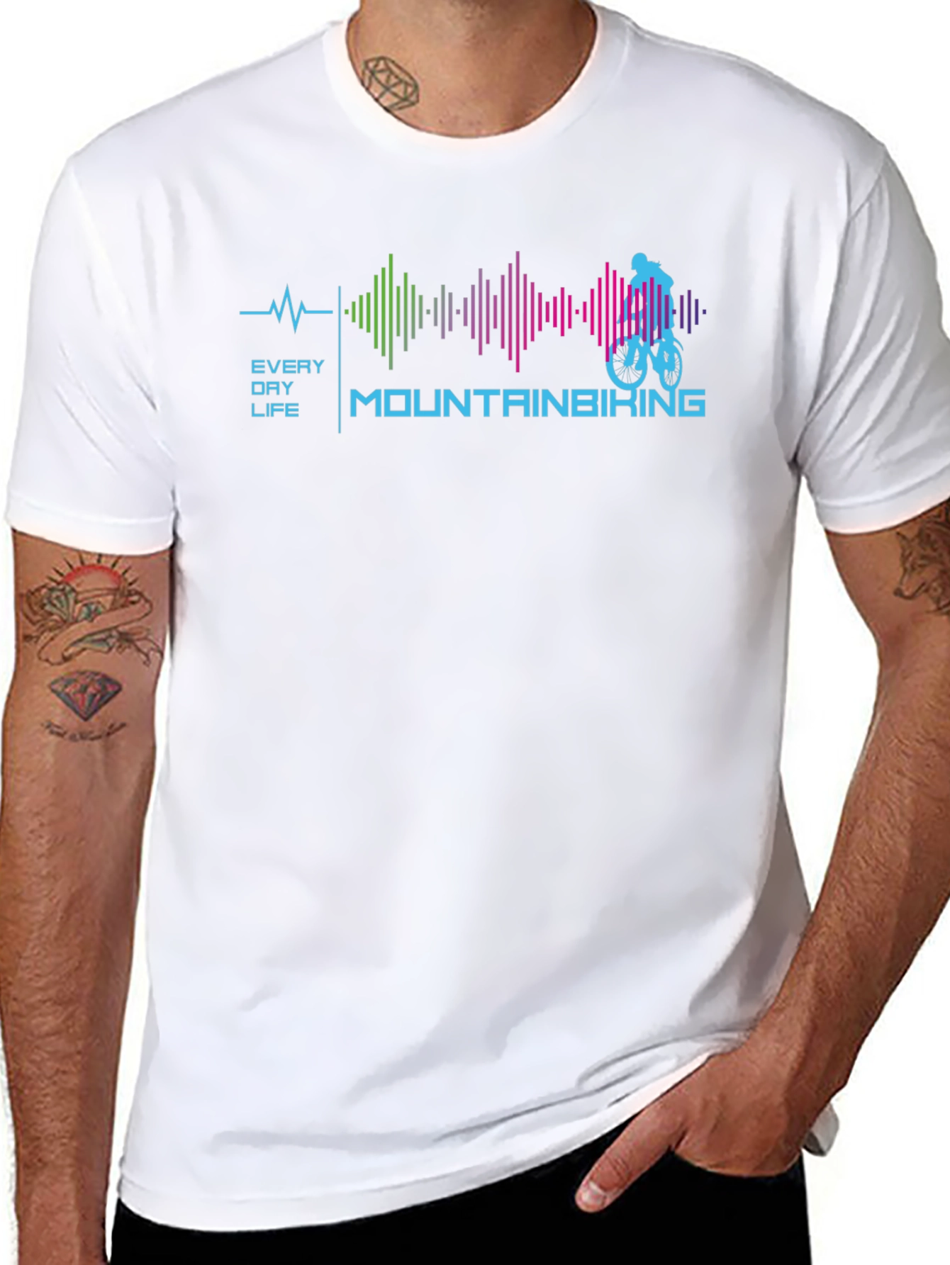 Mountain Biking Heartbeat Graphic T-Shirt