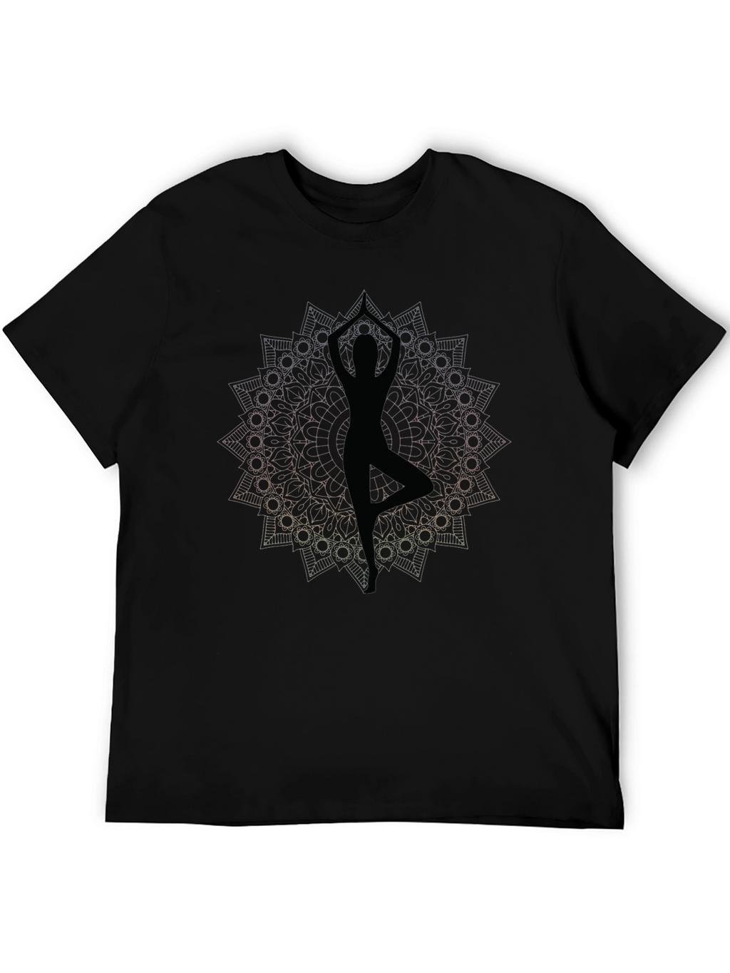 Yoga Mandala Graphic Tee - Mens Black T-Shirt