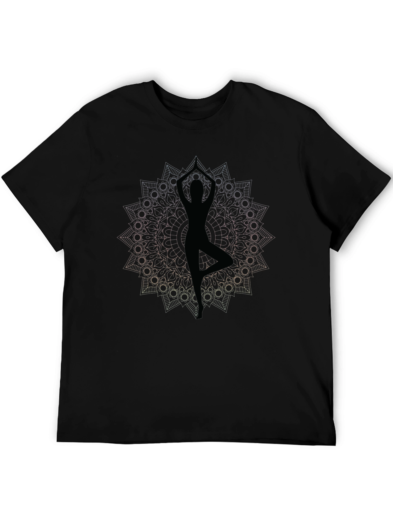 Yoga Mandala Graphic Tee - Mens Black T-Shirt