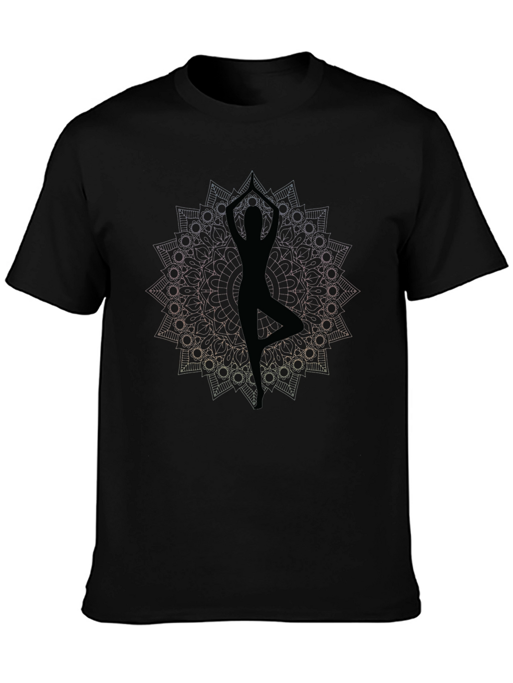 Yoga Mandala Graphic Tee - Mens Black T-Shirt