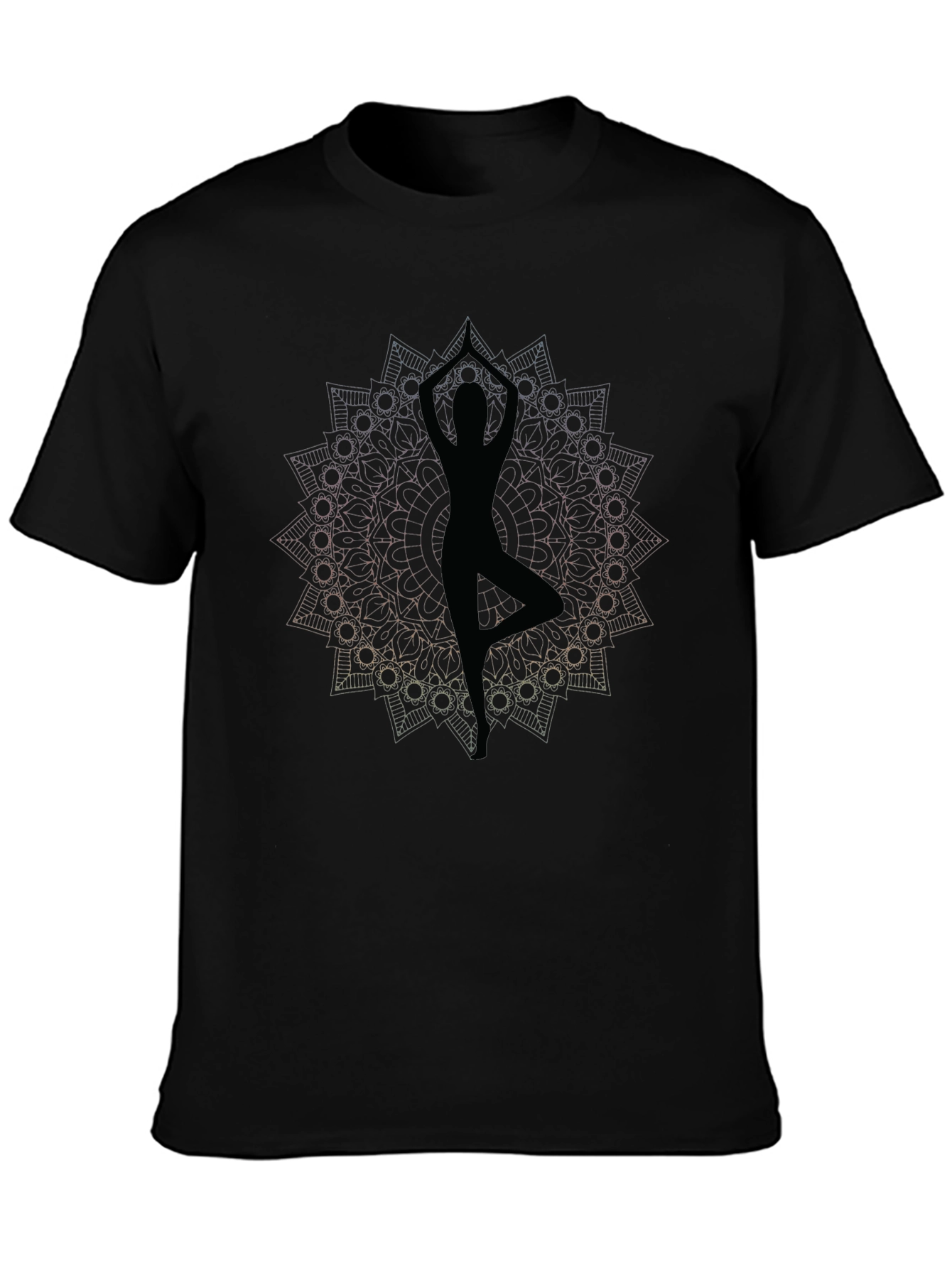 Yoga Mandala Graphic Tee - Mens Black T-Shirt