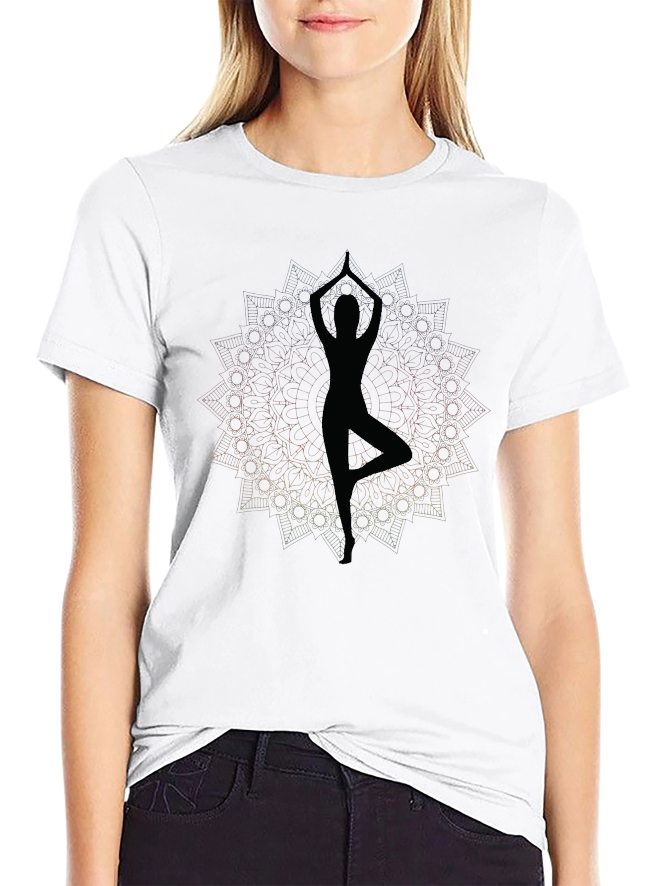 Yoga Mandala Graphic Tee - Mens Black T-Shirt