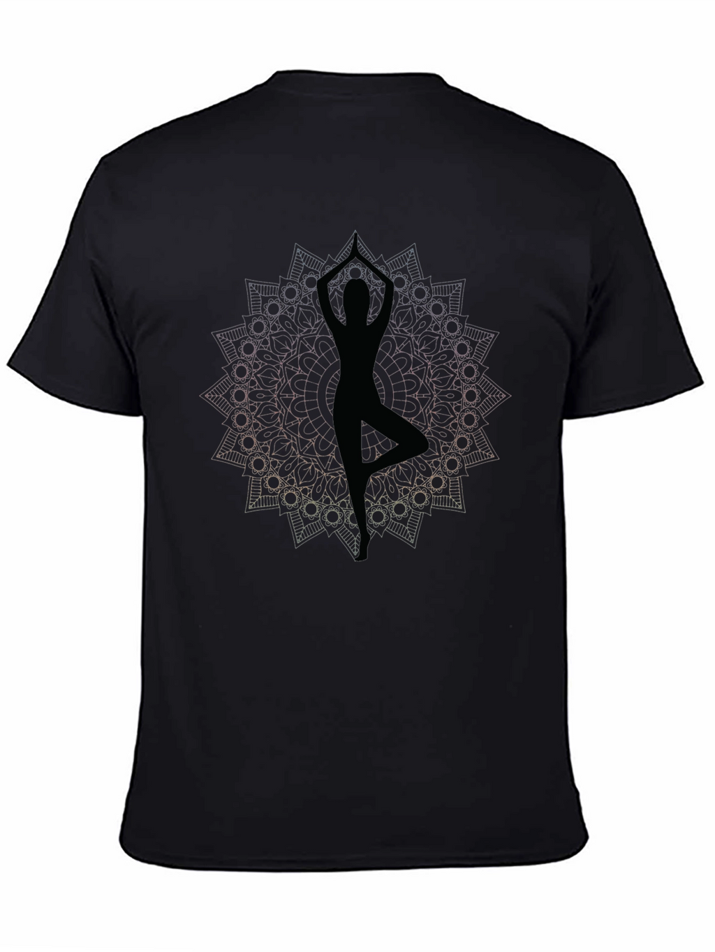 Yoga Mandala Graphic Tee - Mens Black T-Shirt