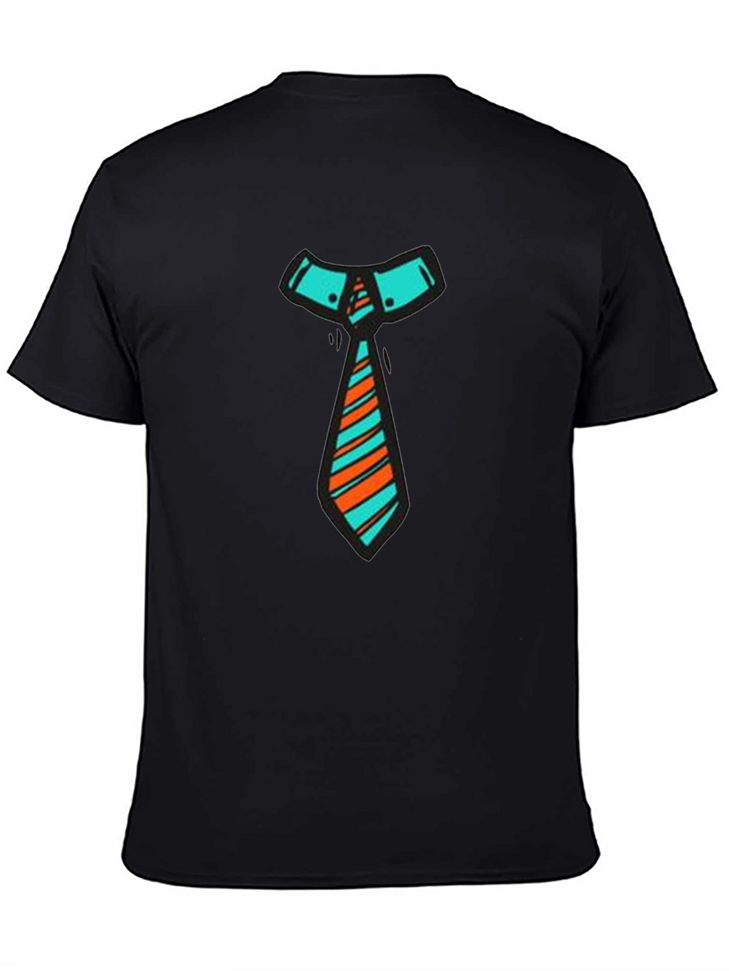 Funky Tie Graphic Tee - Black Cotton Blend