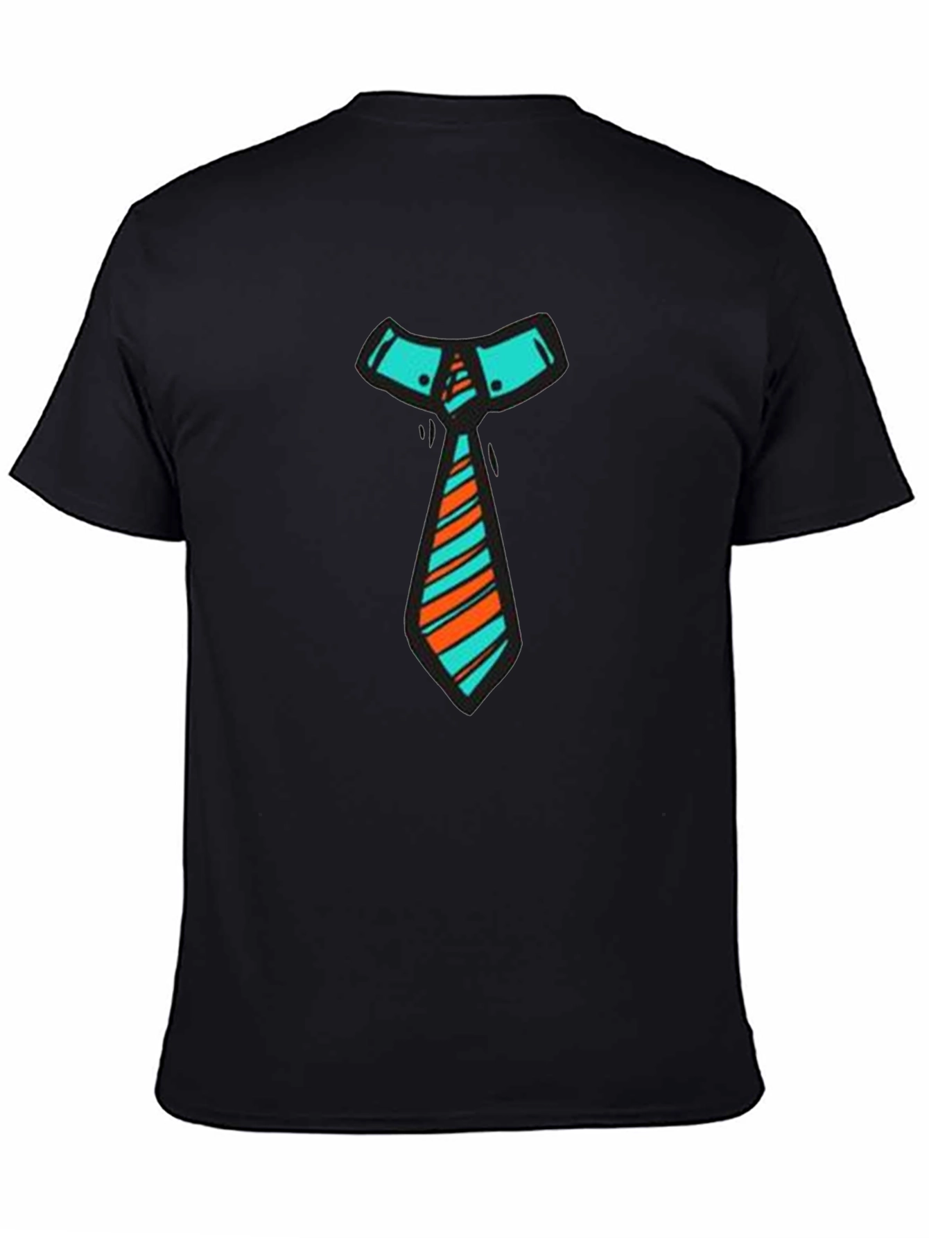 Funky Tie Graphic Tee - Black Cotton Blend