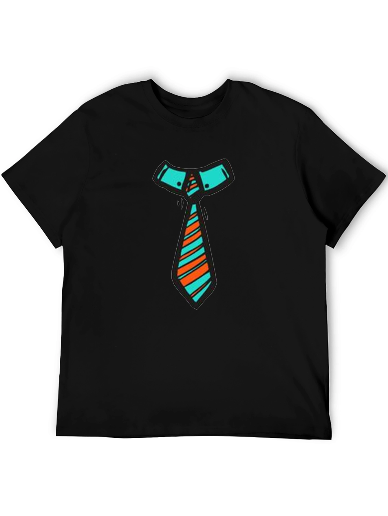 Funky Tie Graphic Tee - Black Cotton Blend