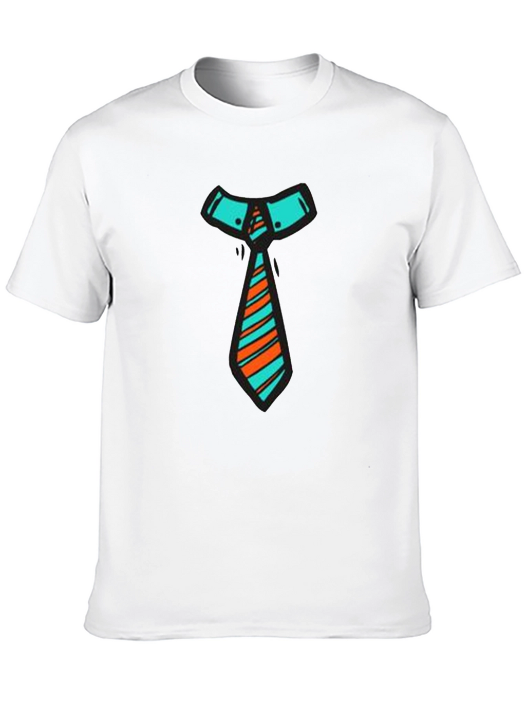 Funky Tie Graphic Tee - Black Cotton Blend
