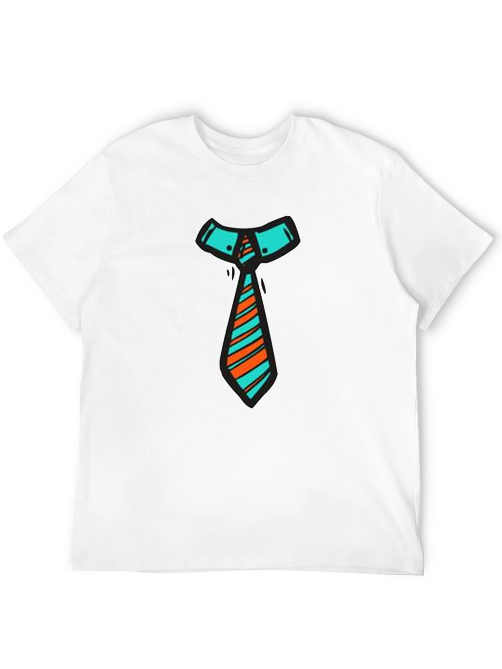 Funky Tie Graphic Tee - Black Cotton Blend