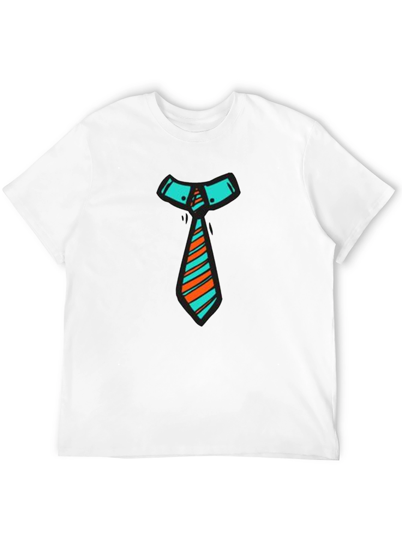 Funky Tie Graphic Tee - Black Cotton Blend