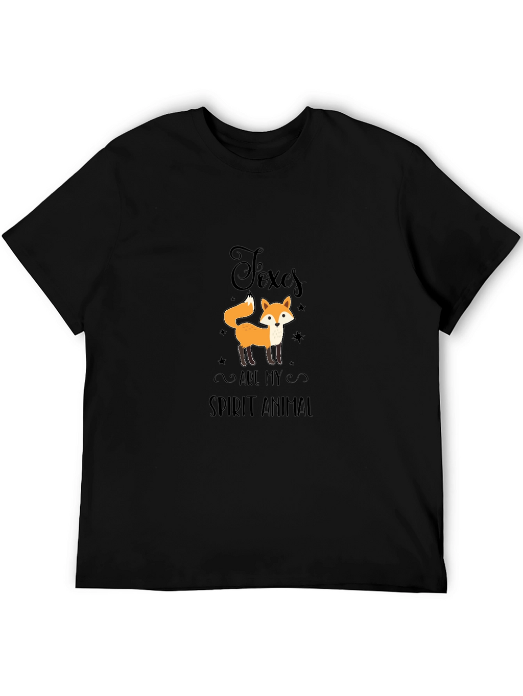 Foxes Are My Spirit Animal Black T-Shirt