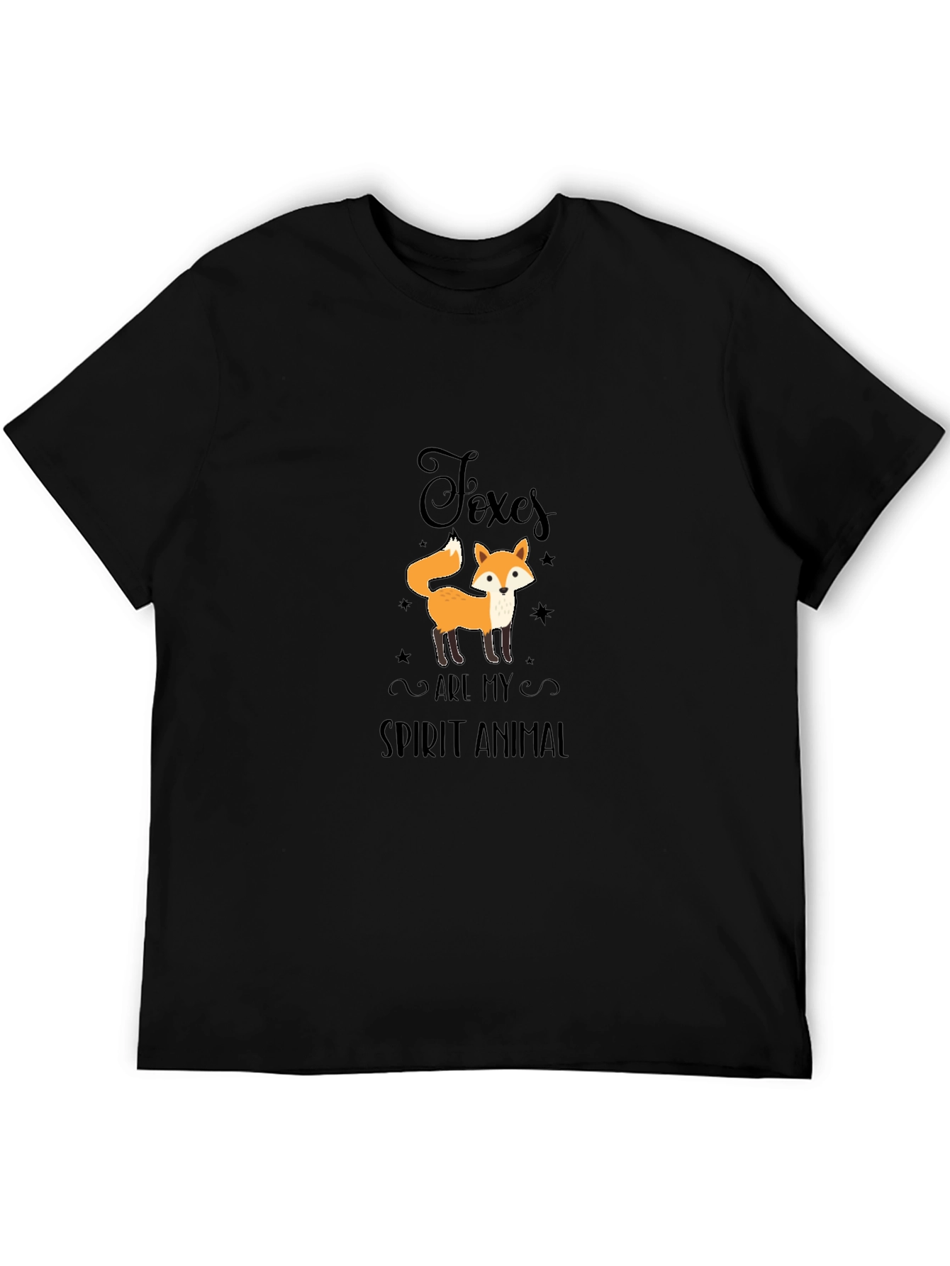 Foxes Are My Spirit Animal Black T-Shirt