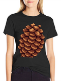 Pixel Pinecone T-Shirt - Nature Inspired Retro Style