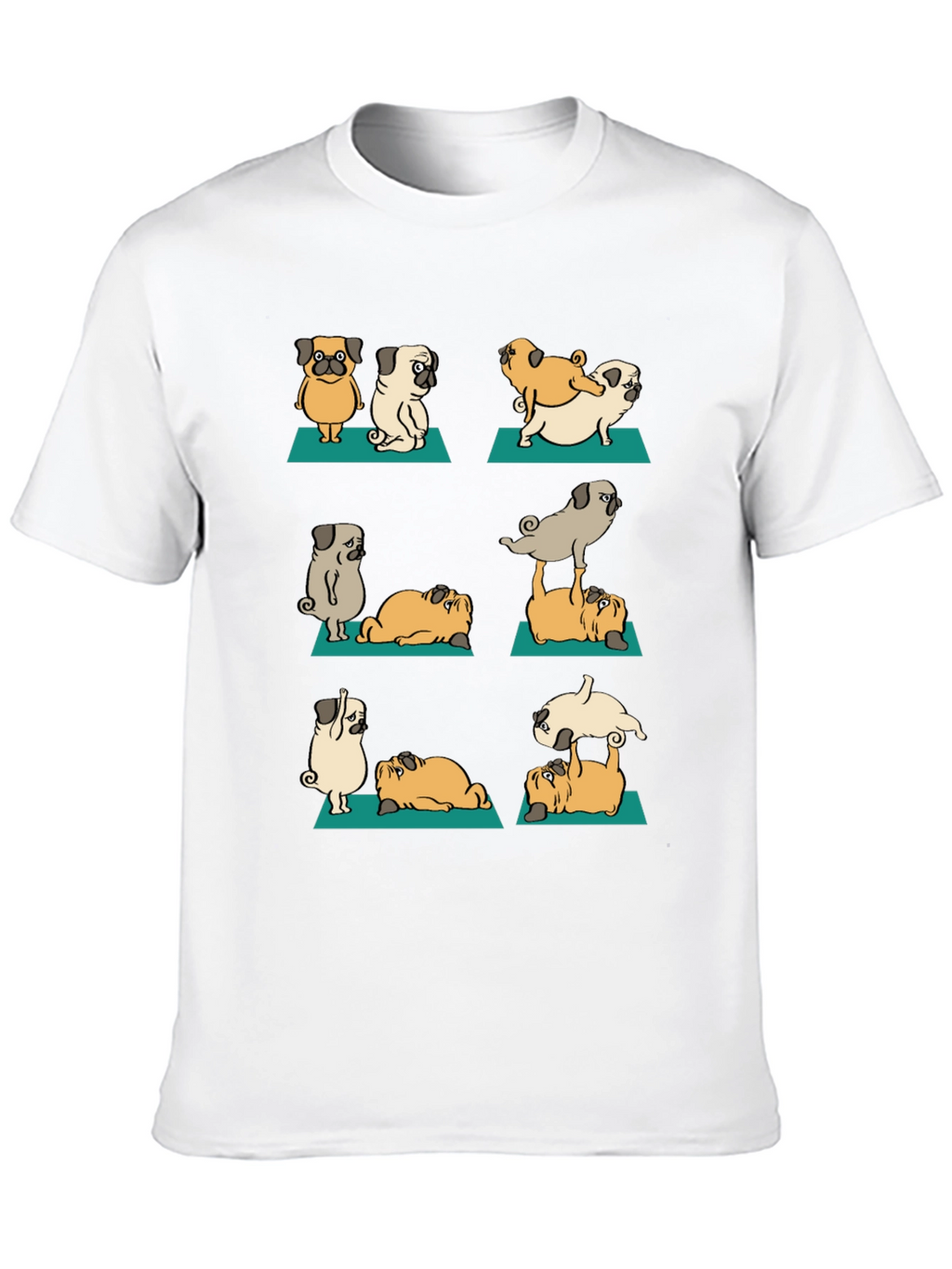 Yoga Pugs Graphic T-Shirt