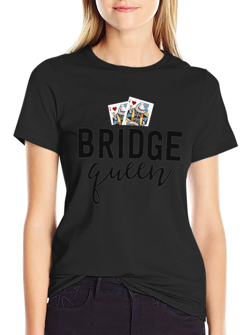 Bridge Queen T-Shirt - Playing Card Design