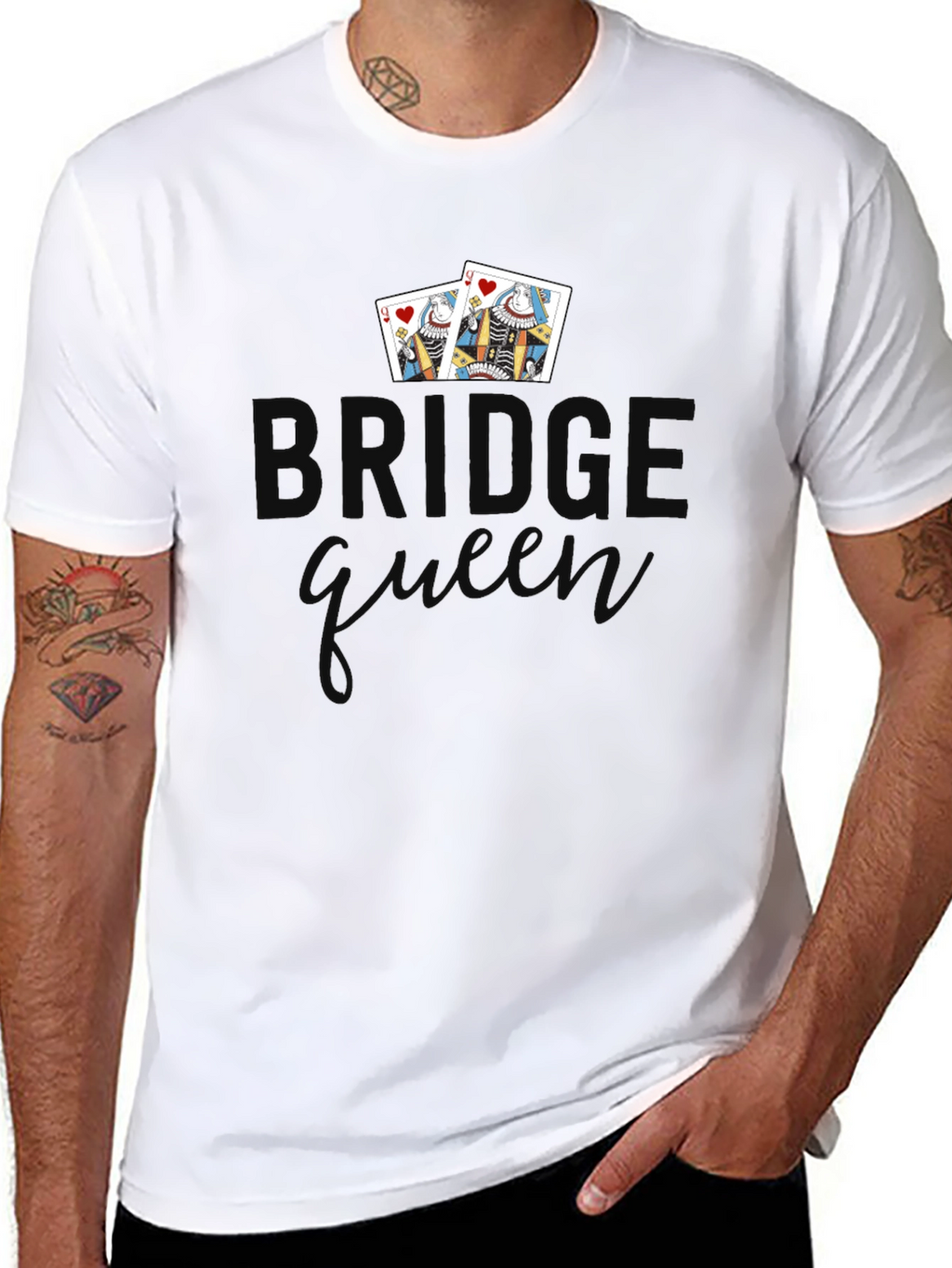 Bridge Queen T-Shirt - Playing Card Design