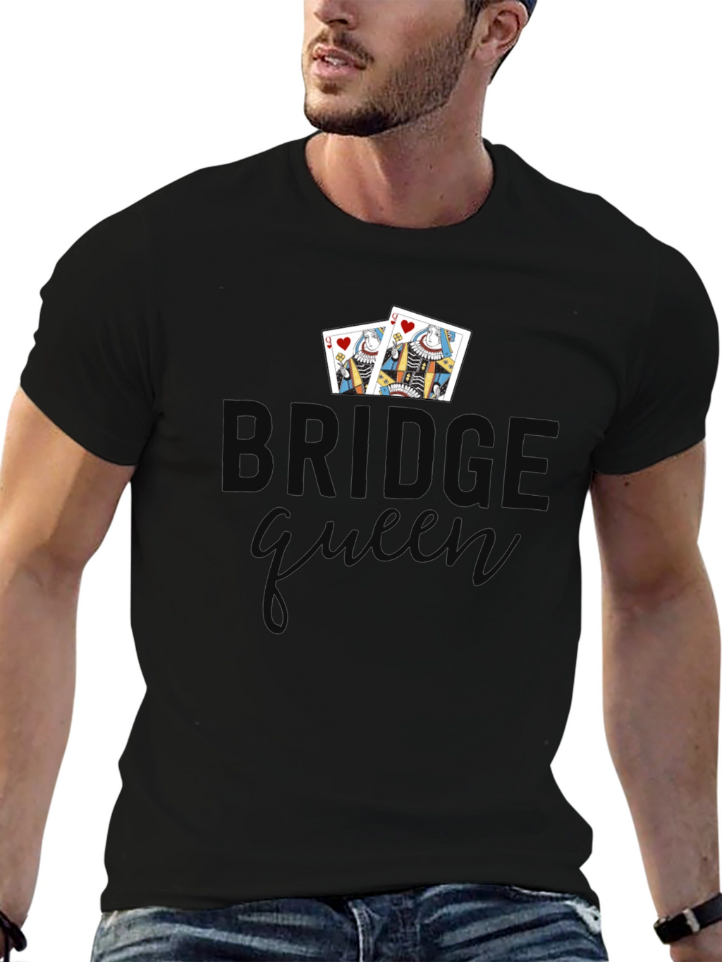 Bridge Queen T-Shirt - Playing Card Design