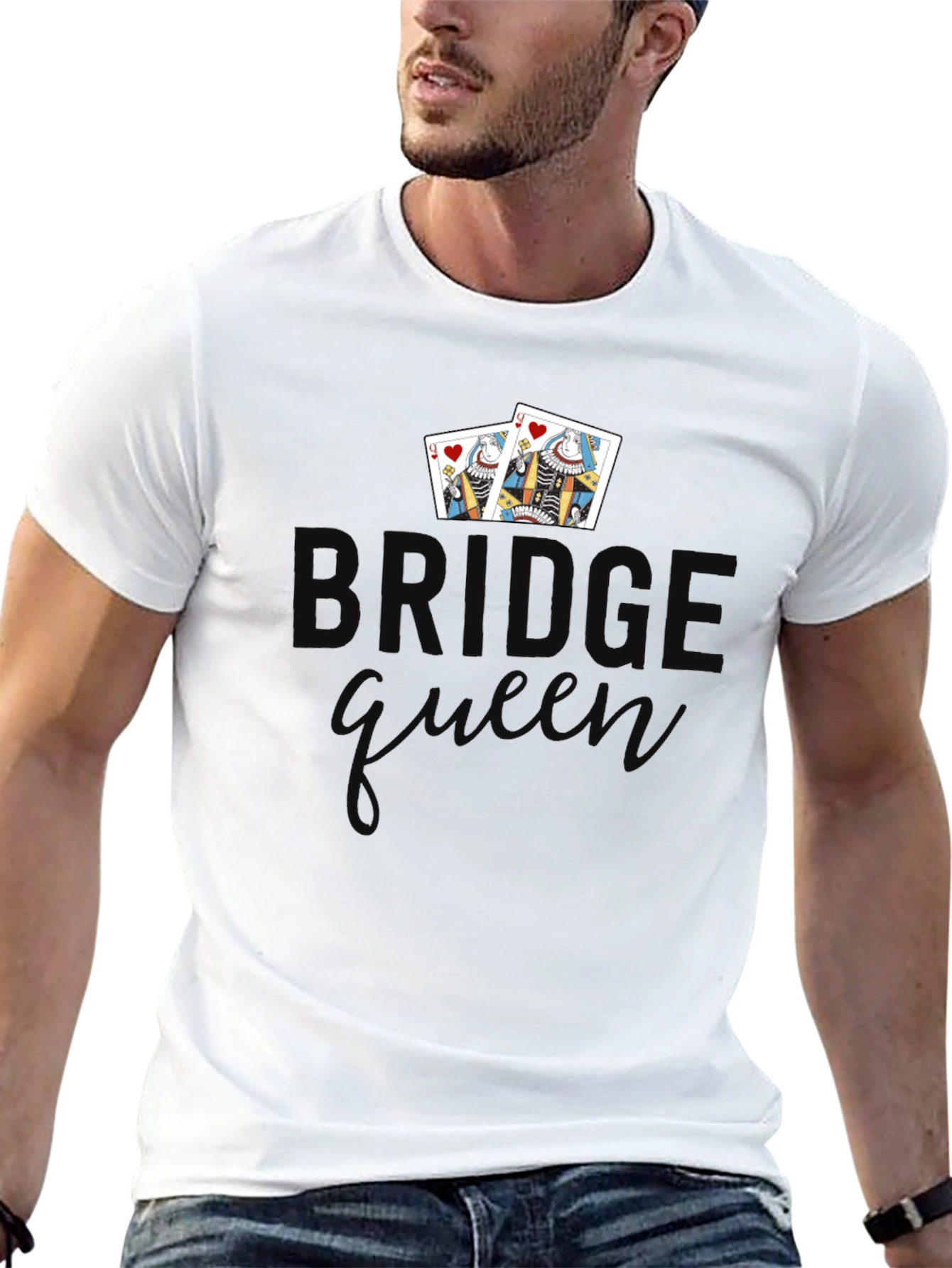 Bridge Queen T-Shirt - Playing Card Design