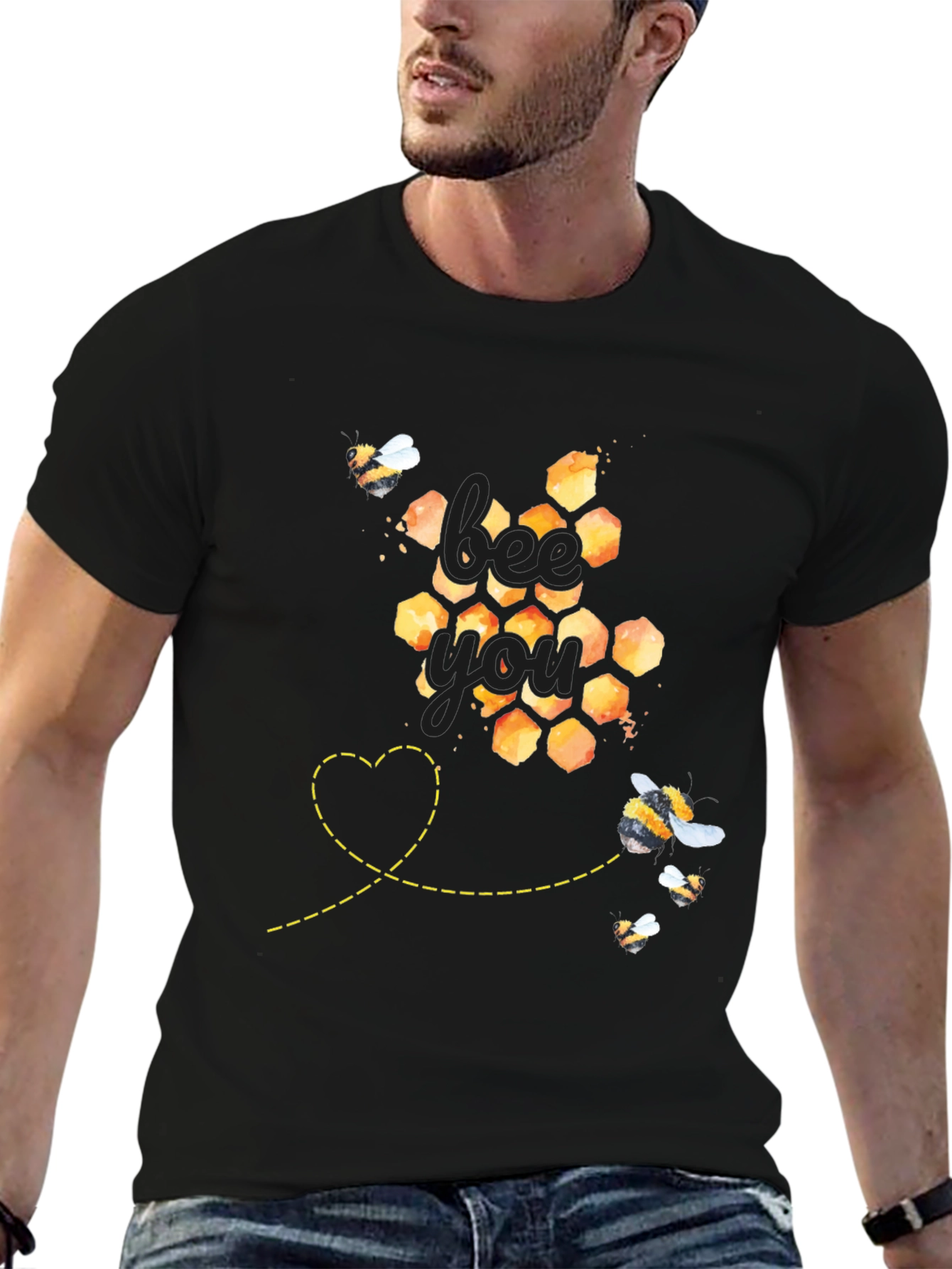 Bee You Honeycomb Graphic Tee - Unisex Fit