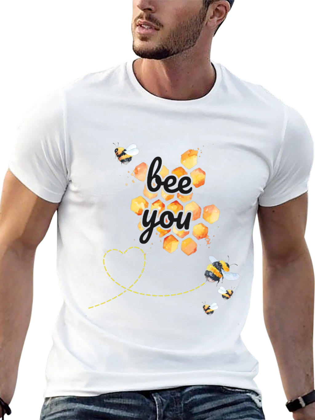Bee You Honeycomb Graphic Tee - Unisex Fit