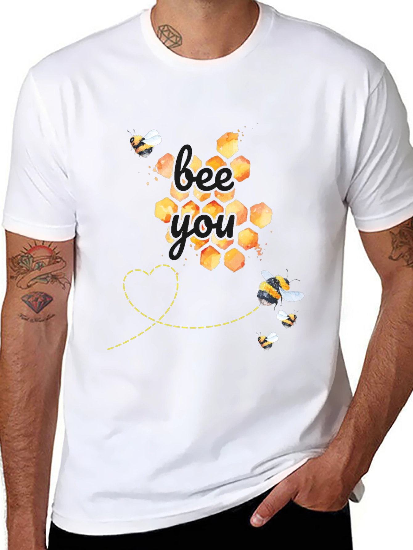 Bee You Honeycomb Graphic Tee - Unisex Fit