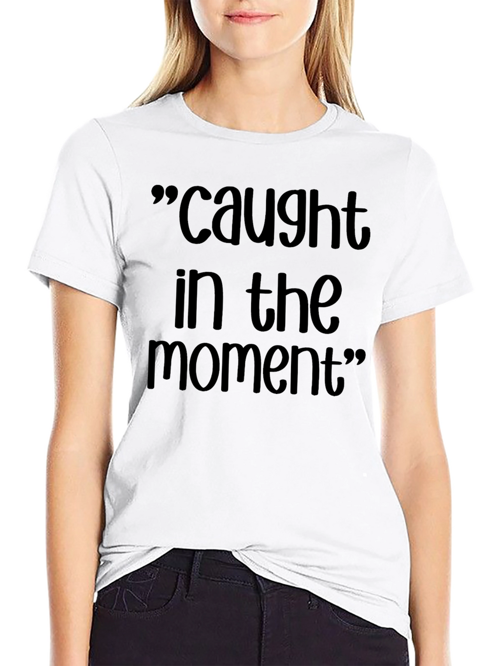 Caught in the Moment Black Graphic T-Shirt