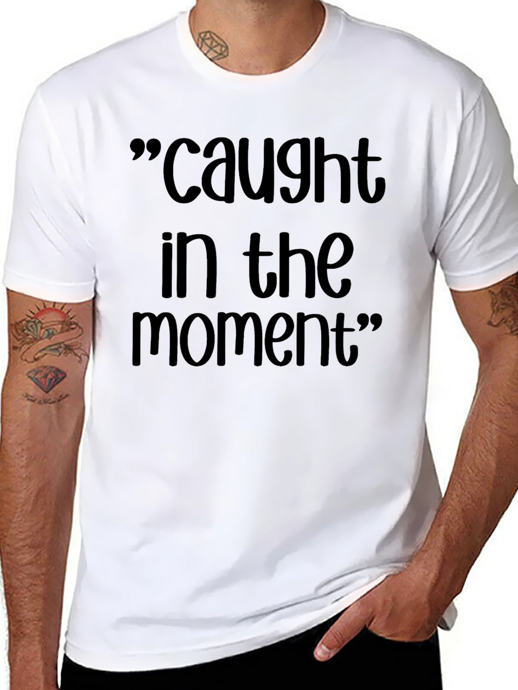 Caught in the Moment Black Graphic T-Shirt