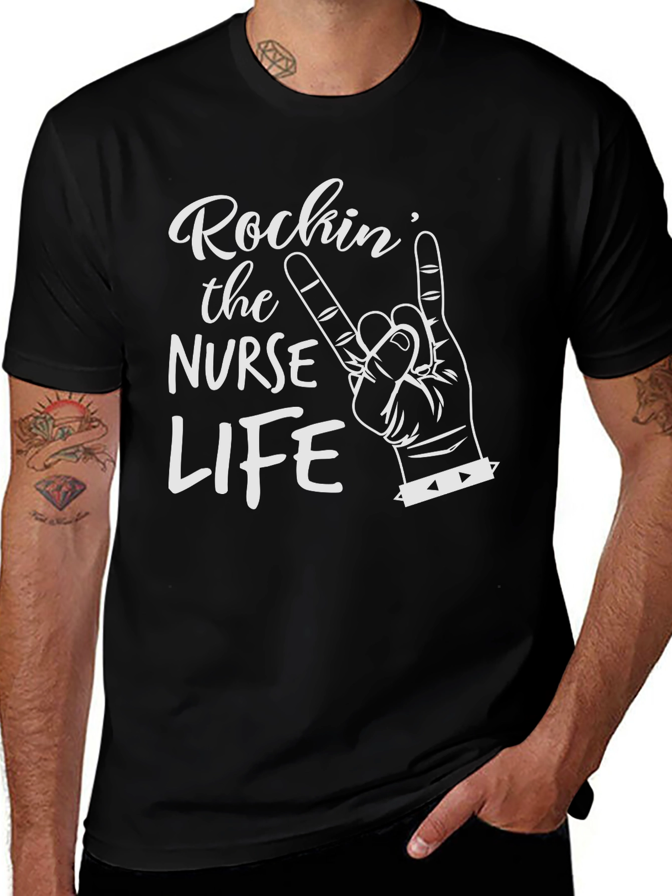 Rockin Nurse Life Black T-Shirt
