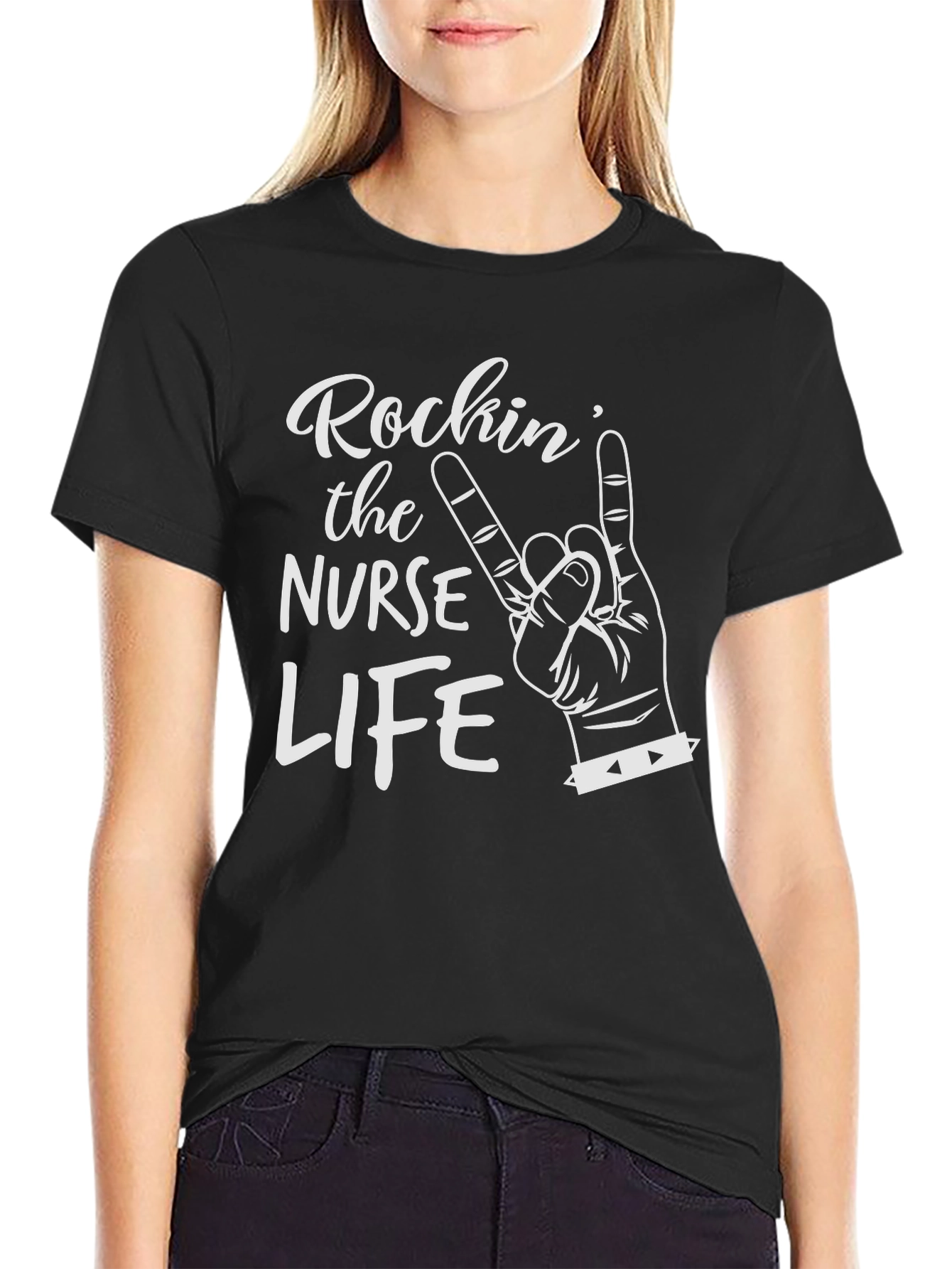 Rockin Nurse Life Black T-Shirt