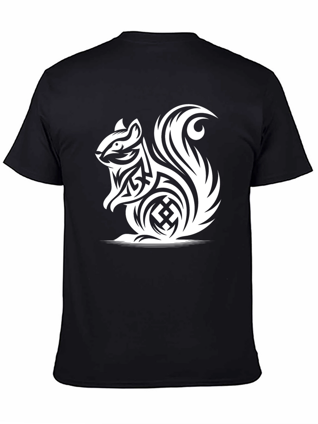 Tribal Squirrel Black T-Shirt