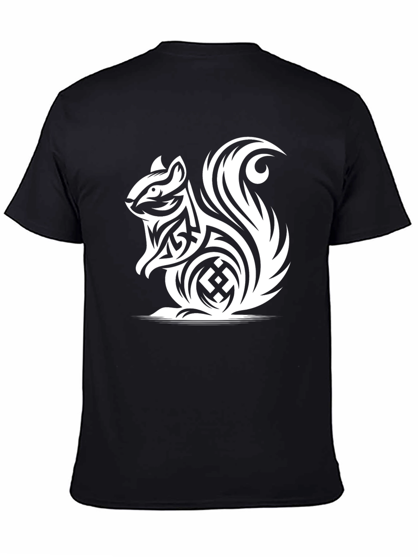 Tribal Squirrel Black T-Shirt