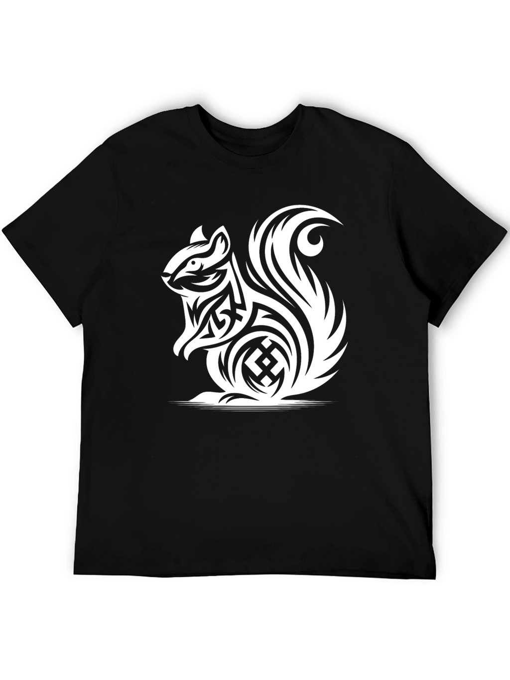Tribal Squirrel Black T-Shirt