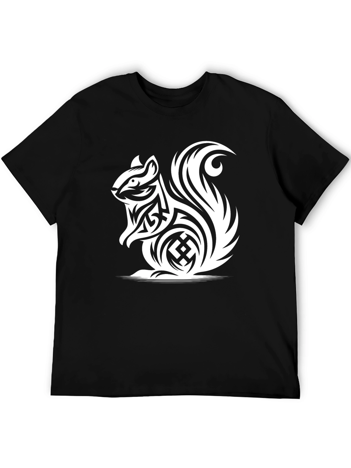Tribal Squirrel Black T-Shirt