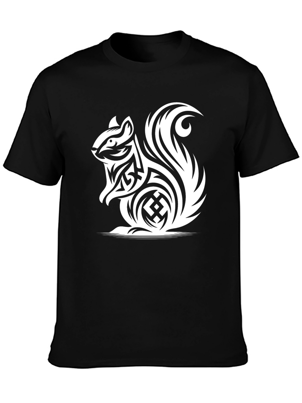 Tribal Squirrel Black T-Shirt