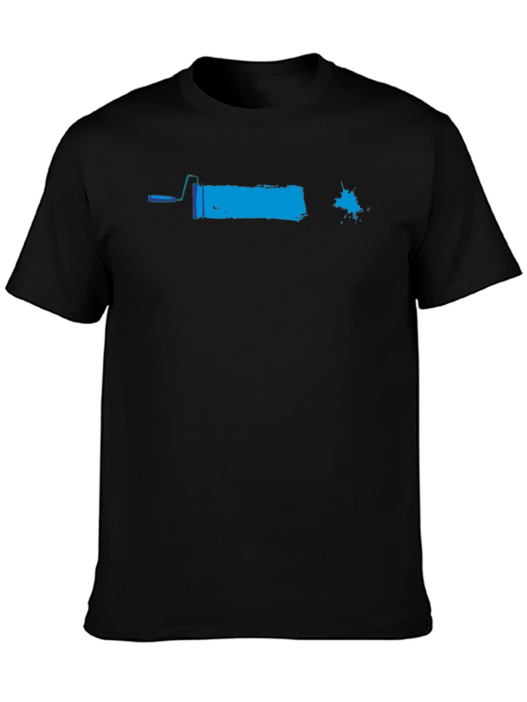 Paint Roller Graphic Tee - Black Cotton Casual Shirt