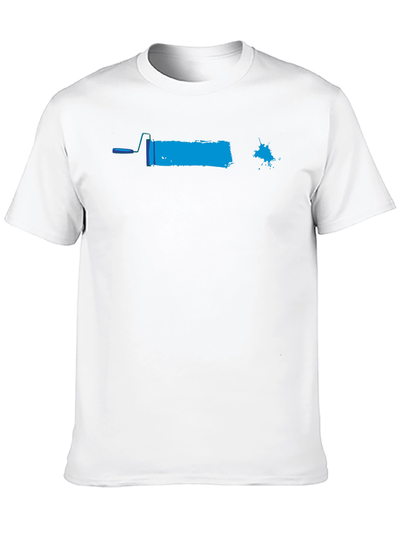 Paint Roller Graphic Tee - Black Cotton Casual Shirt