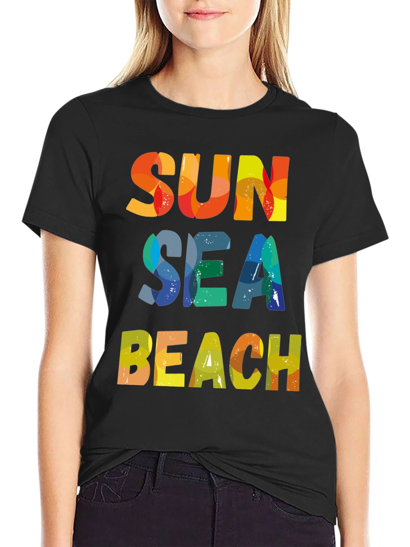 Sun Sea Beach T-Shirt - Colorful Summer Design