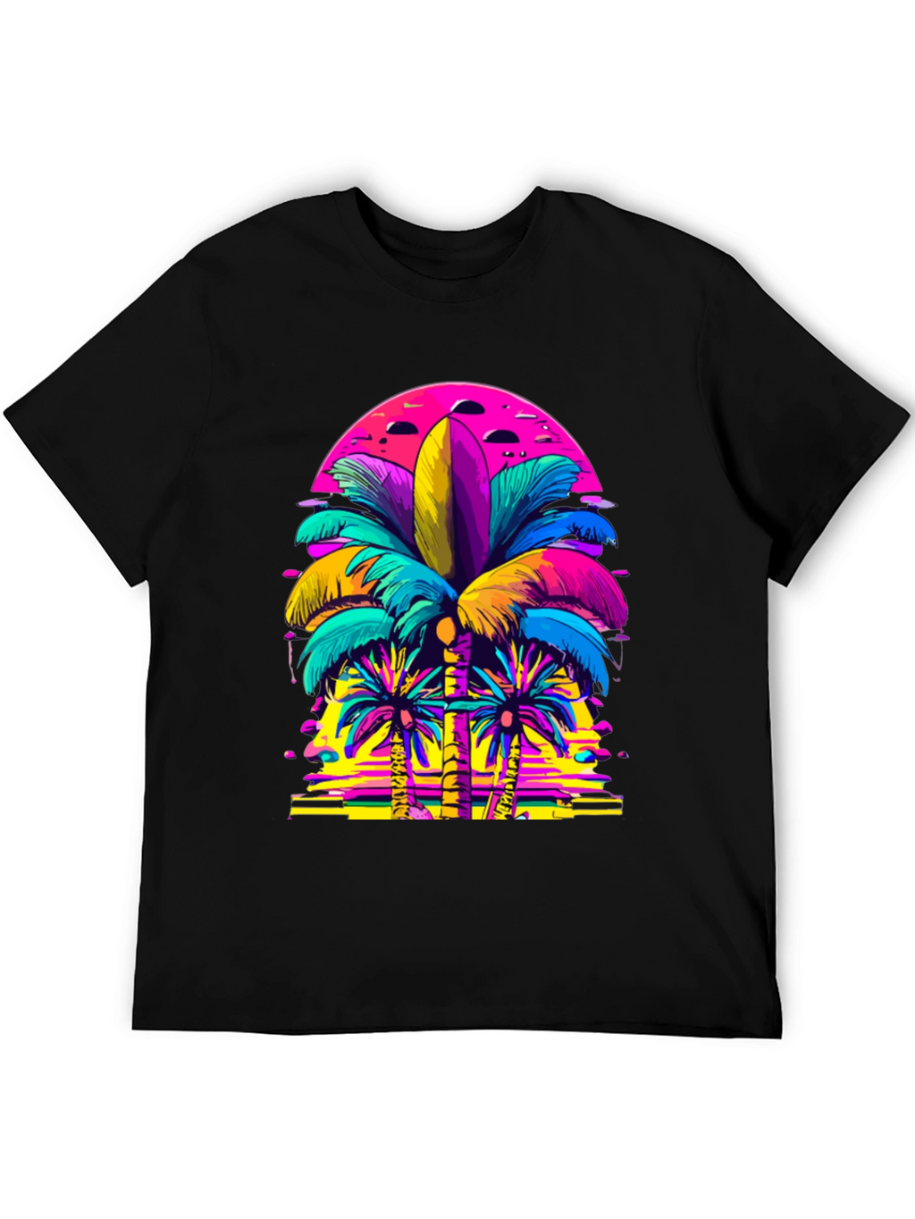 Vibrant Palm Tree Graphic T-Shirt
