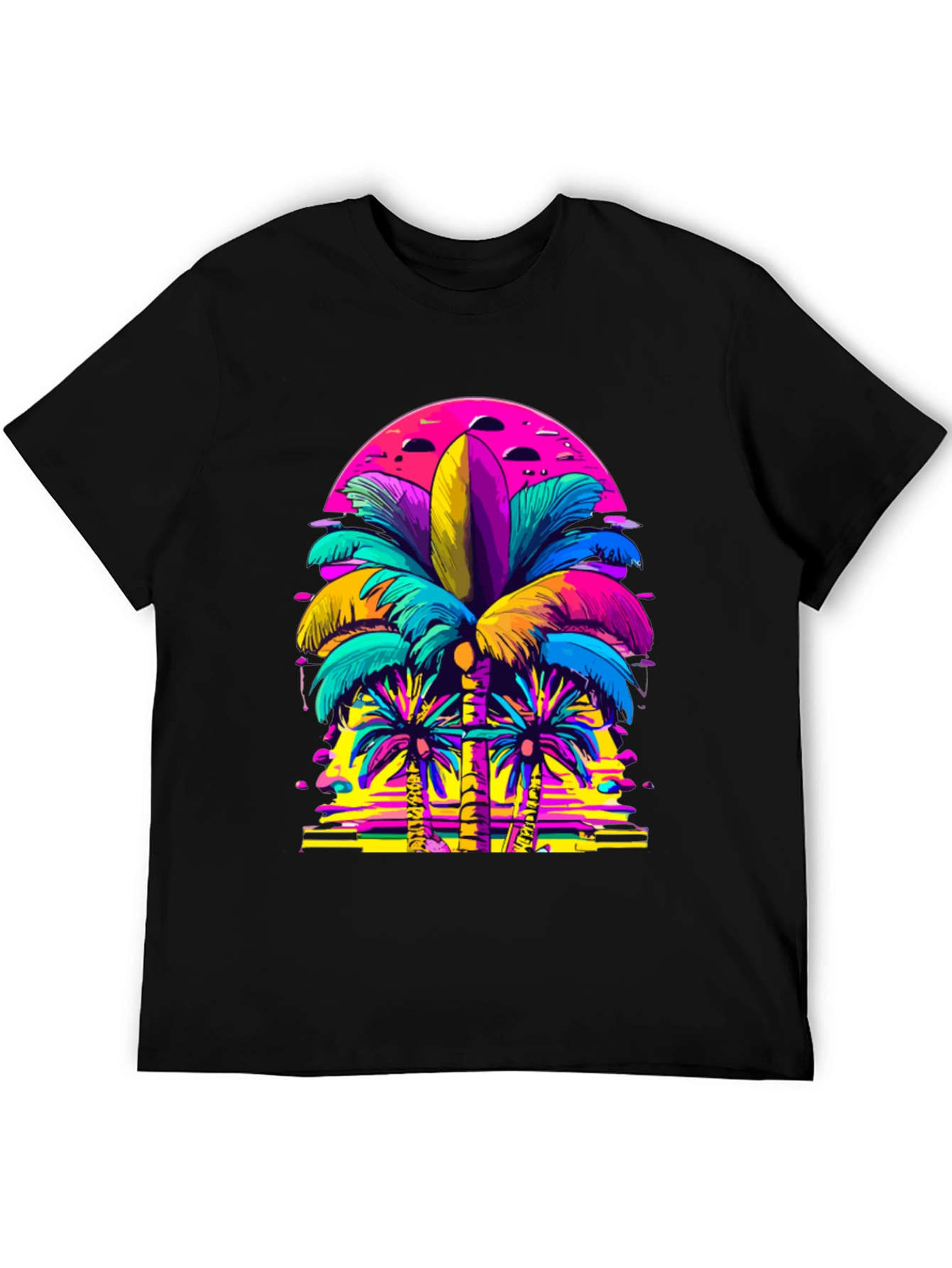 Vibrant Palm Tree Graphic T-Shirt