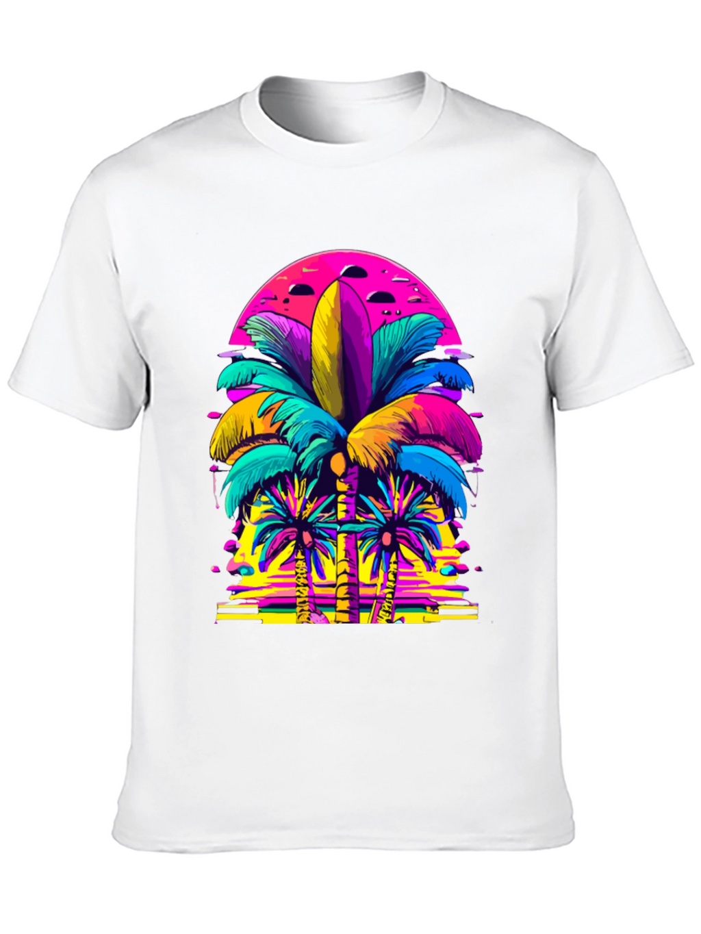 Vibrant Palm Tree Graphic T-Shirt